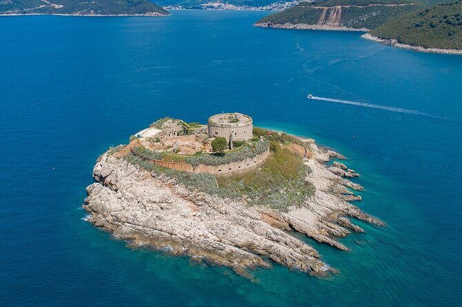 Blue Cave and Lady of the Rocks 3 Hour Tour - Mamula Island panoramic views on the way out