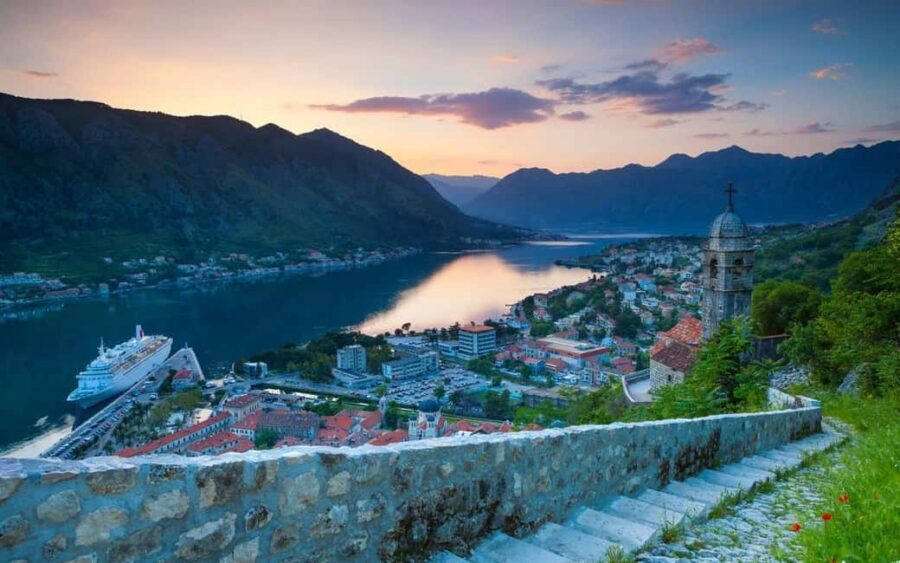 From Cavtat Full Day Tour Montenegro Perast and Kotor - The Kotor Bay scenery: turquoise water and jagged-rock coast