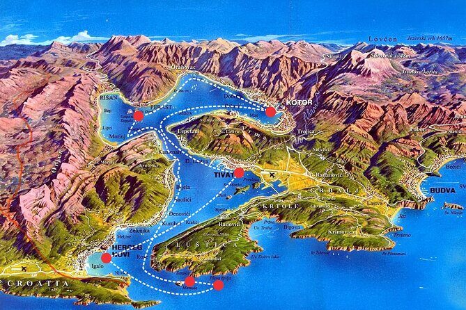 From Tivat/Kotor: Whole Boka Bay Guided Cruise, Comfortable Ship - Herceg-Novi: City of Rocks, Fortresses, and a Real Old Town Walk