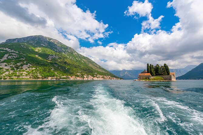 Kotor: Blue Cave Swim Stop, Lady of the Rocks & Submarine Base - Perast and Mamula: two types of history you can see from the boat