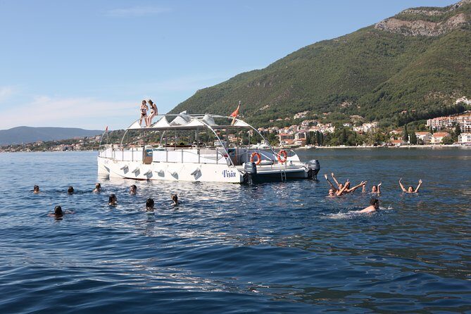 Kotor Cruise: Perast, Our Lady of The Rocks, Mamula, Blue Cave, Porto Montenegro - Mamula and Perast scenery: the bay’s forts from the water